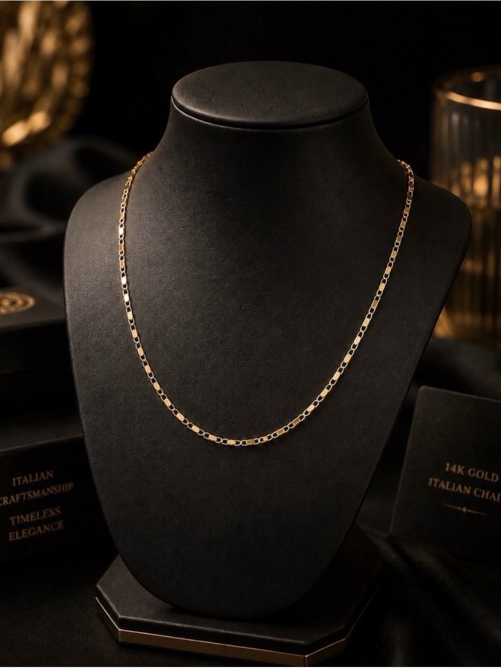 14K Gold Italian 2MM Flat Chain - 16" - Picture 3 of 5